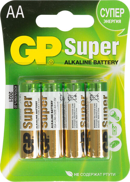 Элемент питания GP Super 15A LR6/316 BL3+1 АА