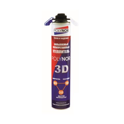 Утеплитель напыляемый ППУ POLYNOR 3D 890 мл.