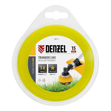 Леска для триммера звезда 3 мм х 15 м Denzel