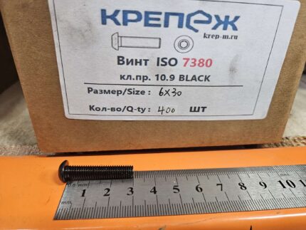 Винт 6 х 30 п/кр. полн. резьба ISO 7380 кл.пр. 10.9